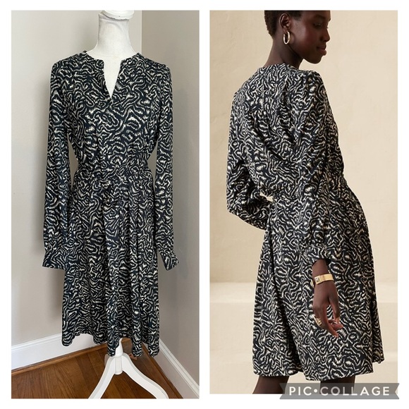 Banana Republic Black and White Patterned Dress - Picture 1 of 8